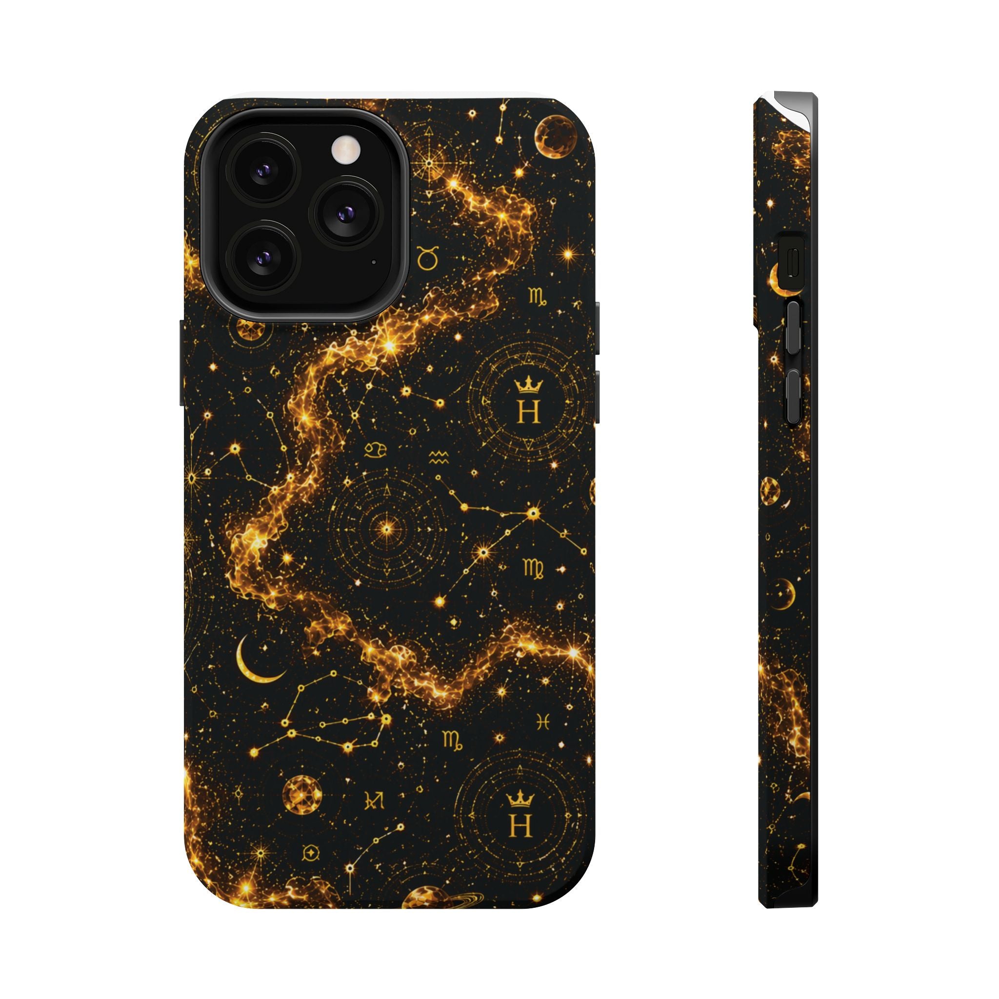 Scorpio Topaz Birthstone Phone Case — Black Magnetic Impact-Resistant