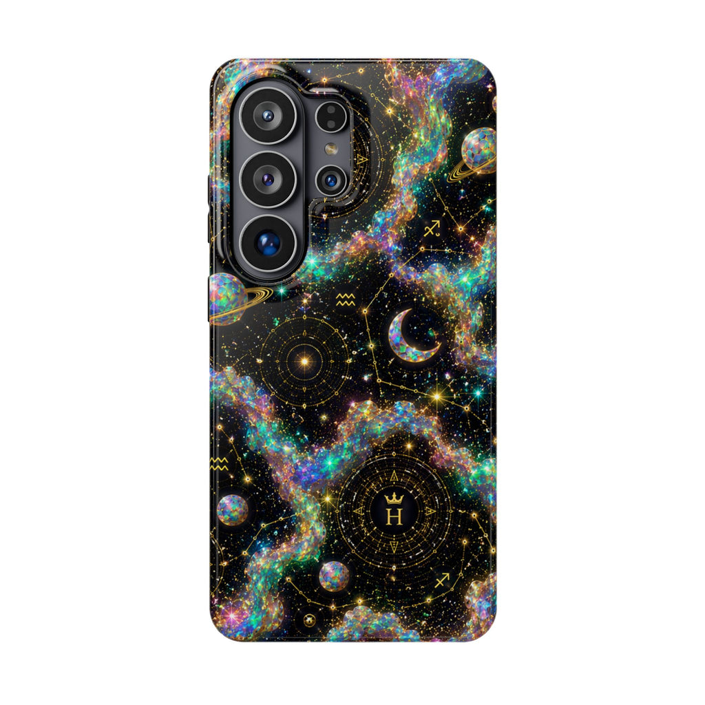 Libra Opal Birthstone Phone Case — Black Magnetic Impact-Resistant