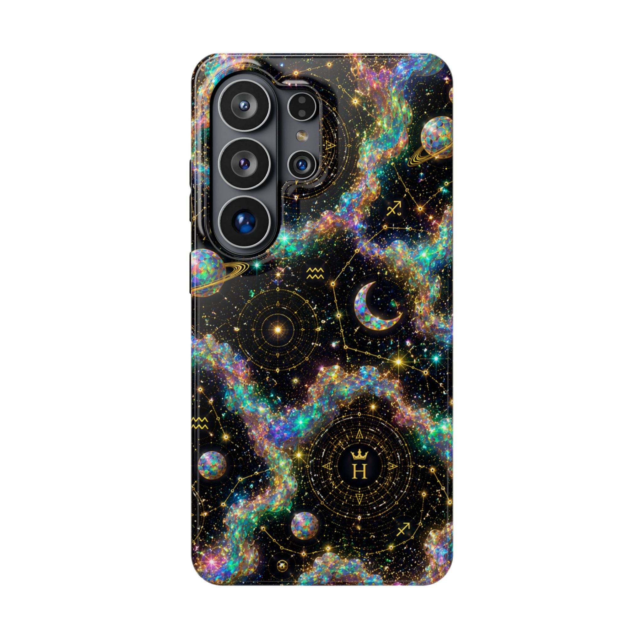 Libra Opal Birthstone Phone Case — Black Magnetic Impact-Resistant