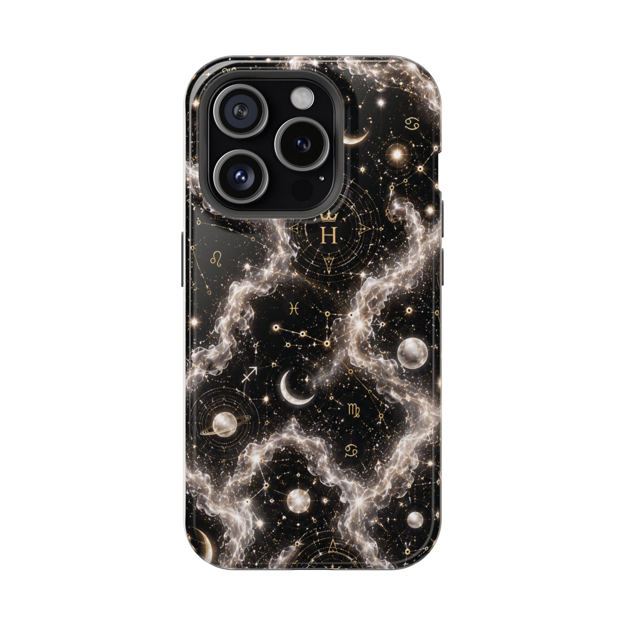 Gemini Pearl Birthstone Phone Case — Black Magnetic Impact-Resistant