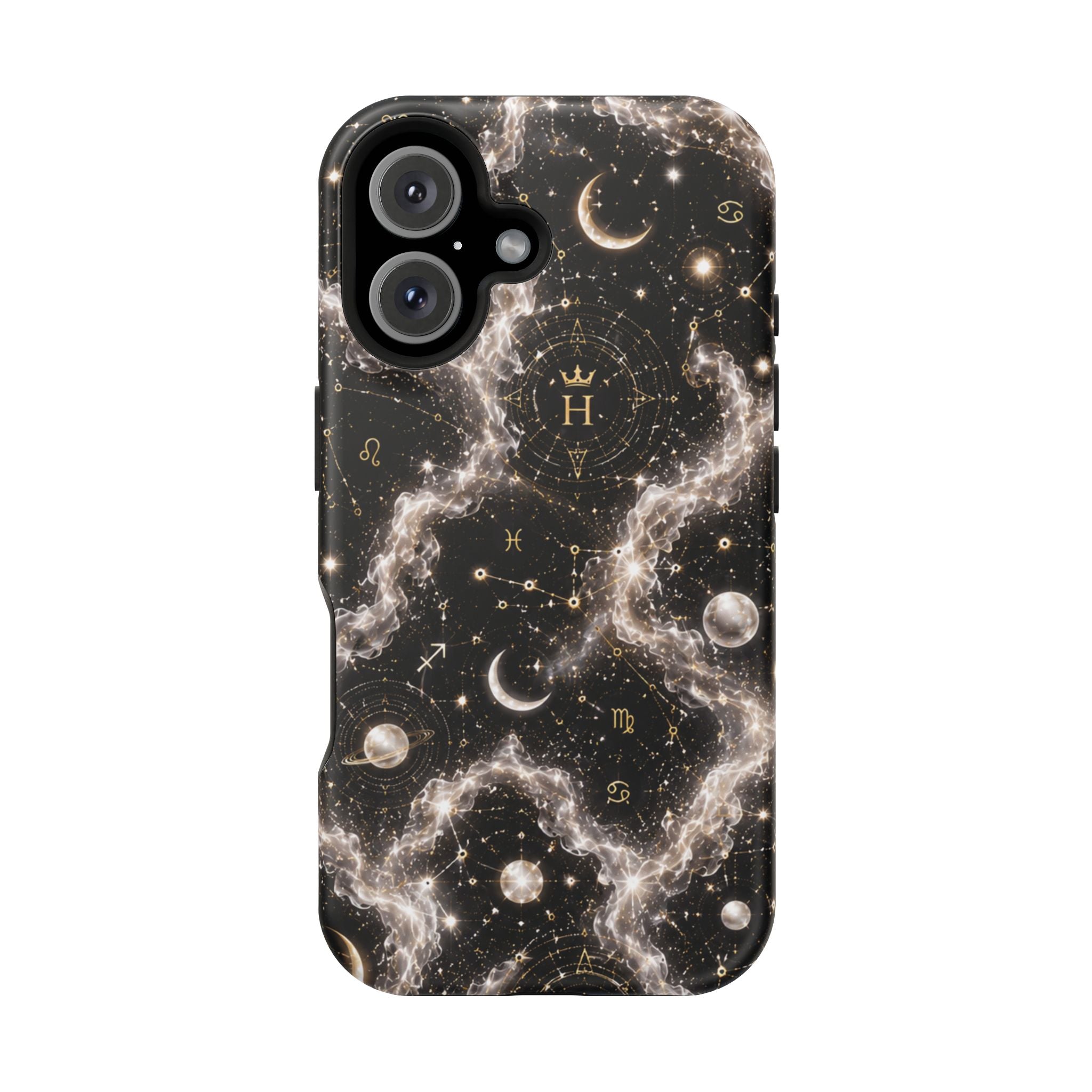 Gemini Pearl Birthstone Phone Case — Black Magnetic Impact-Resistant