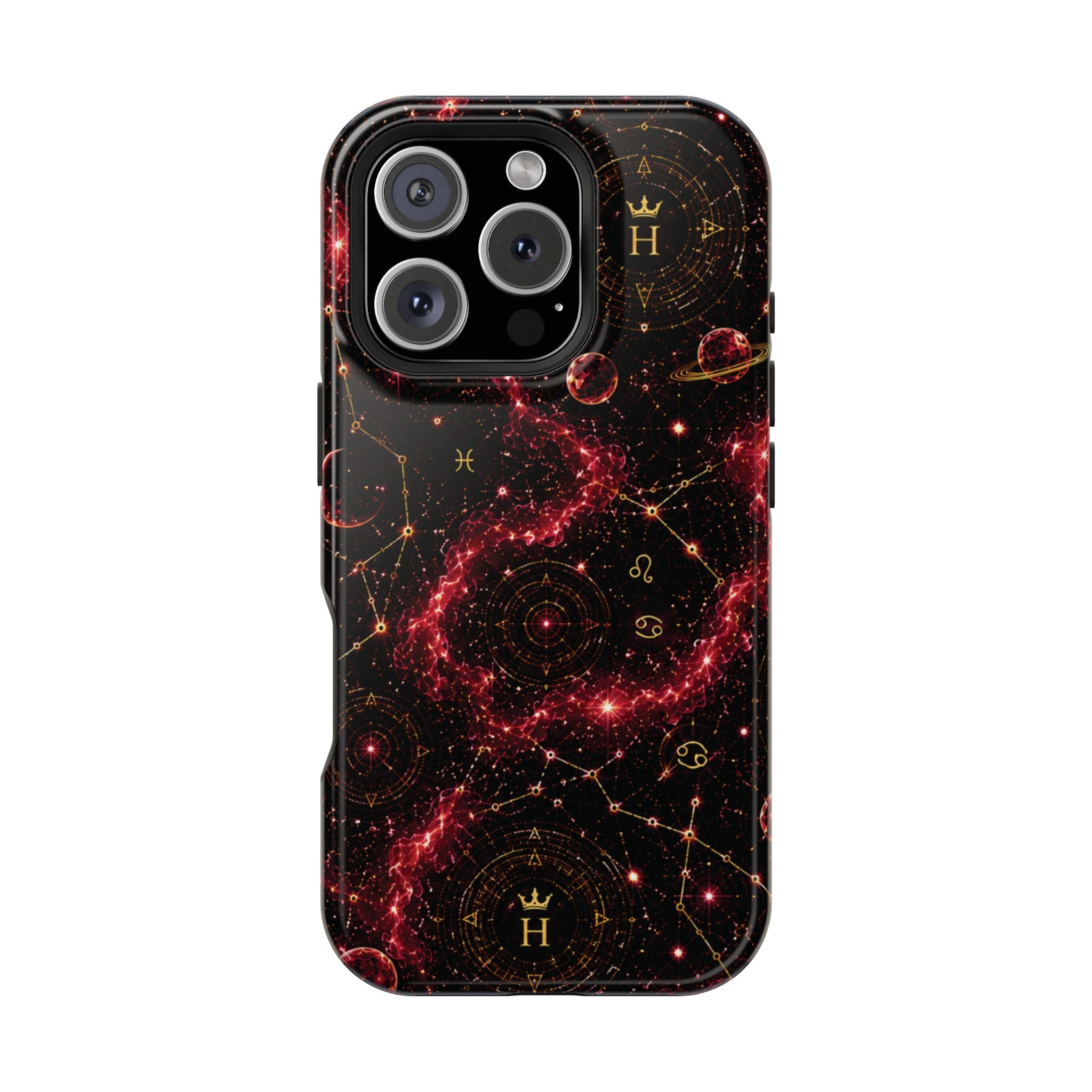 Cancer Ruby Birthstone Phone Case — Black Magnetic Impact-Resistant